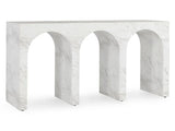 Marmo Ivory/Gray Outdoor Console Table - Ornate Home