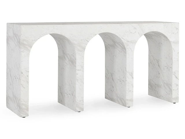Marmo Ivory/Gray Outdoor Console Table - Ornate Home
