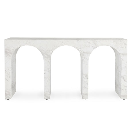 Marmo Ivory/Gray Outdoor Console Table - Ornate Home