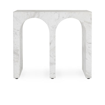 Marmo Ivory/Gray Outdoor End Table - Ornate Home