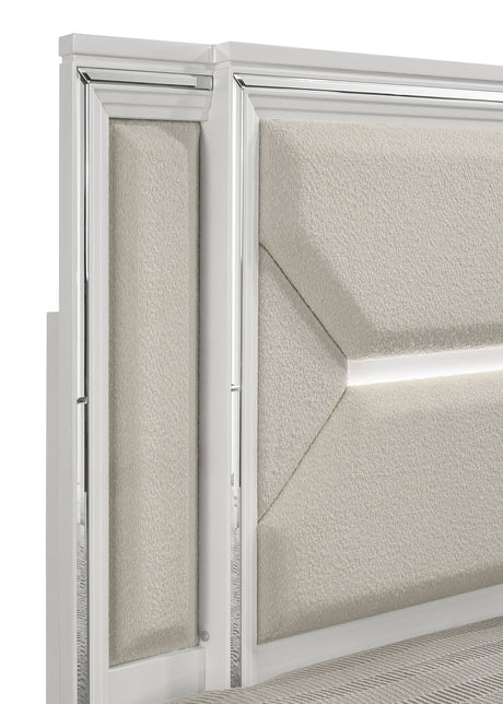 Marmore White California King Panel Bed - Ornate Home