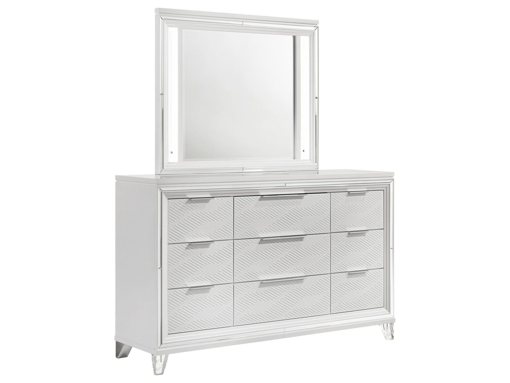 Marmore White Dresser and Mirror - Ornate Home