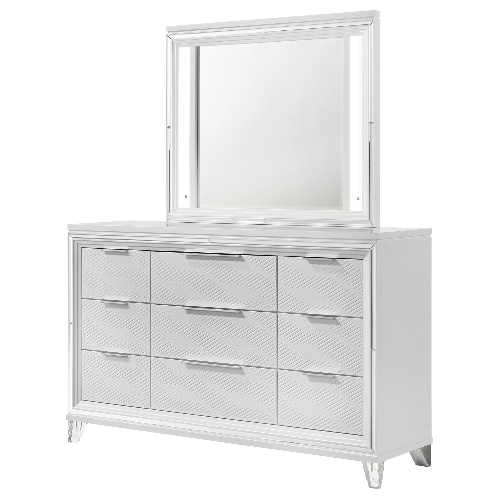 Marmore White Dresser and Mirror - Ornate Home