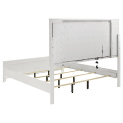 Marmore White Eastern King Panel Bed - Ornate Home