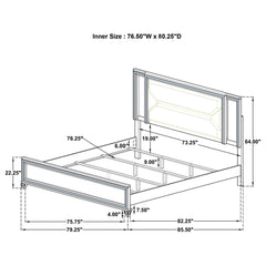Marmore White Eastern King Panel Bed - Ornate Home
