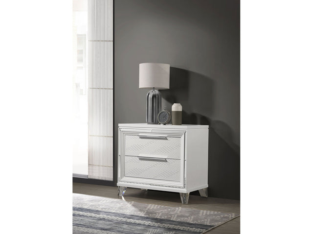 Marmore White Nightstand - Ornate Home