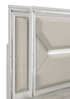 Marmore White Queen Panel Bed - Ornate Home