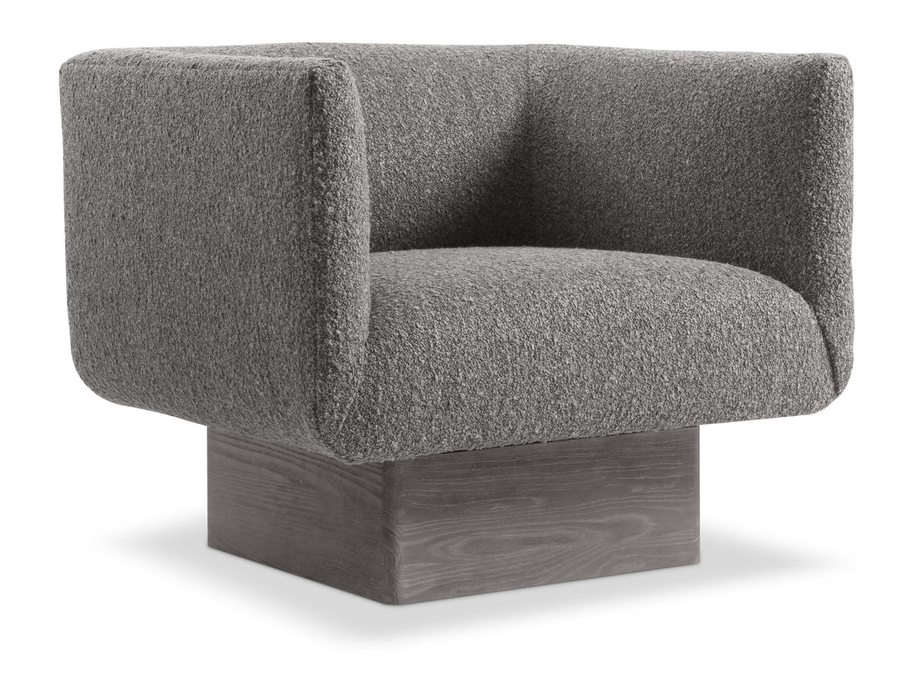 Marni Tadon Cerused/Grey Fabric Swivel Chair - Ornate Home