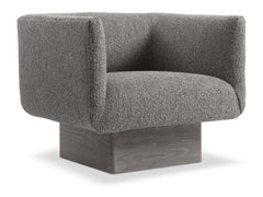 Marni Tadon Cerused/Grey Fabric Swivel Chair - Ornate Home