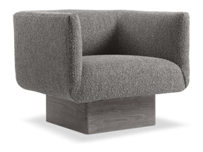 Marni Tadon Cerused/Grey Fabric Swivel Chair - Ornate Home