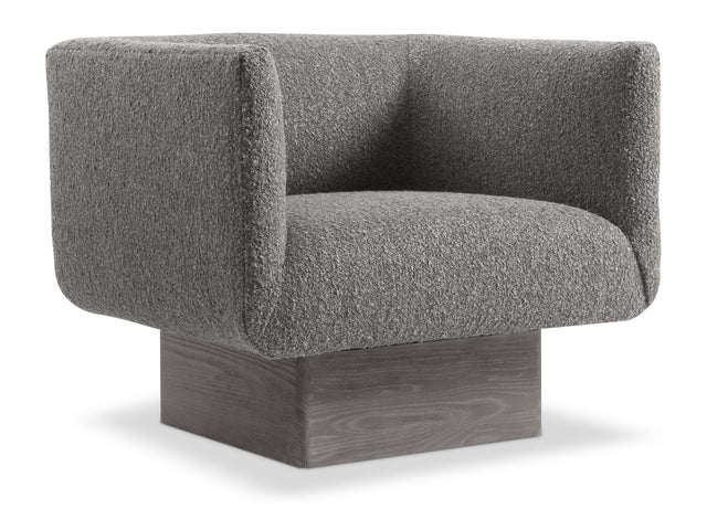 Marni Tadon Cerused/Grey Fabric Swivel Chair - Ornate Home