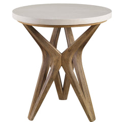 Marnie White/Woodtone Limestone Side Table - Ornate Home