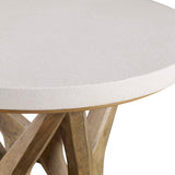 Marnie White/Woodtone Limestone Side Table - Ornate Home