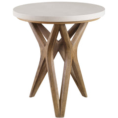 Marnie White/Woodtone Limestone Side Table - Ornate Home