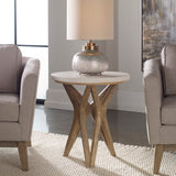 Marnie White/Woodtone Limestone Side Table - Ornate Home