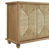 Marola 71 Inch Oak Wood Seagrass Sideboard - Ornate Home