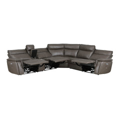 Maroni Brown 6-Piece Modular Power Reclining Sectional - Ornate Home