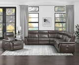 Maroni Brown 6-Piece Modular Power Reclining Sectional - Ornate Home