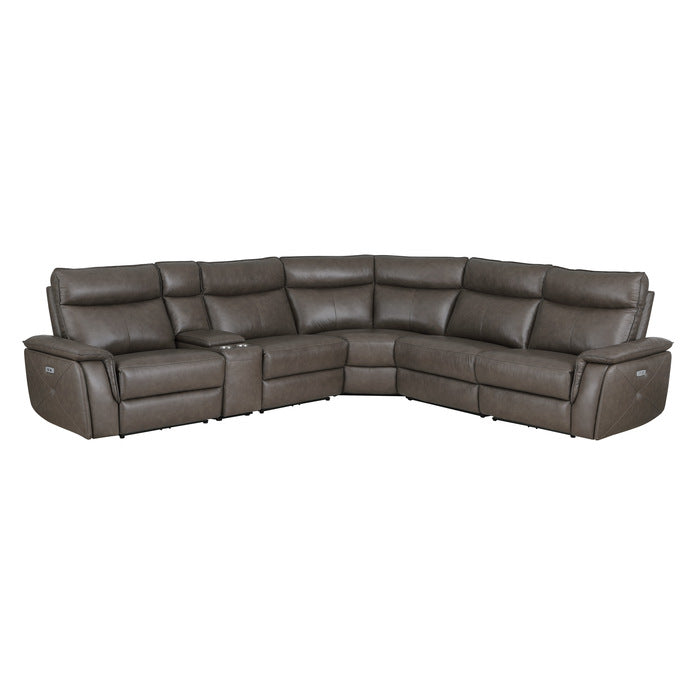 Maroni Brown 6-Piece Modular Power Reclining Sectional - Ornate Home