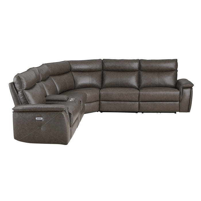 Maroni Brown 6-Piece Modular Power Reclining Sectional - Ornate Home