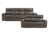 Maroni Dark Brown Power Reclining Sofa and Loveseat - Ornate Home