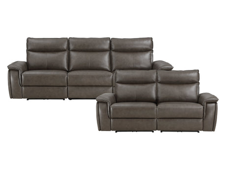 Maroni Dark Brown Power Reclining Sofa and Loveseat - Ornate Home