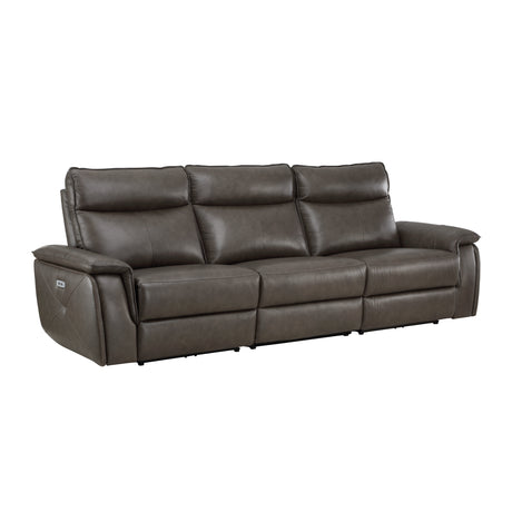 Maroni Dark Brown Power Reclining Sofa and Loveseat - Ornate Home