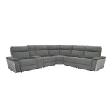 Maroni Gray 6-Piece Modular Power Reclining Sectional with Power Headrests - Ornate Home