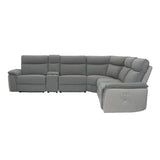 Maroni Gray 6-Piece Modular Power Reclining Sectional with Power Headrests - Ornate Home