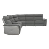 Maroni Gray 6-Piece Modular Power Reclining Sectional with Power Headrests - Ornate Home