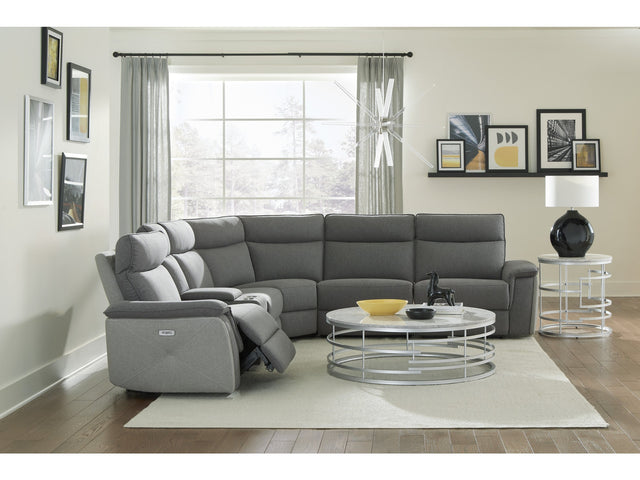 Maroni Gray 6-Piece Modular Power Reclining Sectional with Power Headrests - Ornate Home