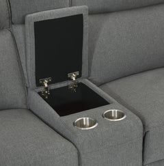 Maroni Gray 6-Piece Modular Power Reclining Sectional with Power Headrests - Ornate Home