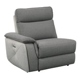Maroni Gray Power Double Reclining Loveseat w/ Center Console - Ornate Home