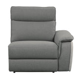 Maroni Gray Power Double Reclining Loveseat w/ Center Console - Ornate Home