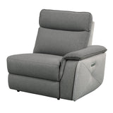 Maroni Gray Power Double Reclining Loveseat w/ Center Console - Ornate Home