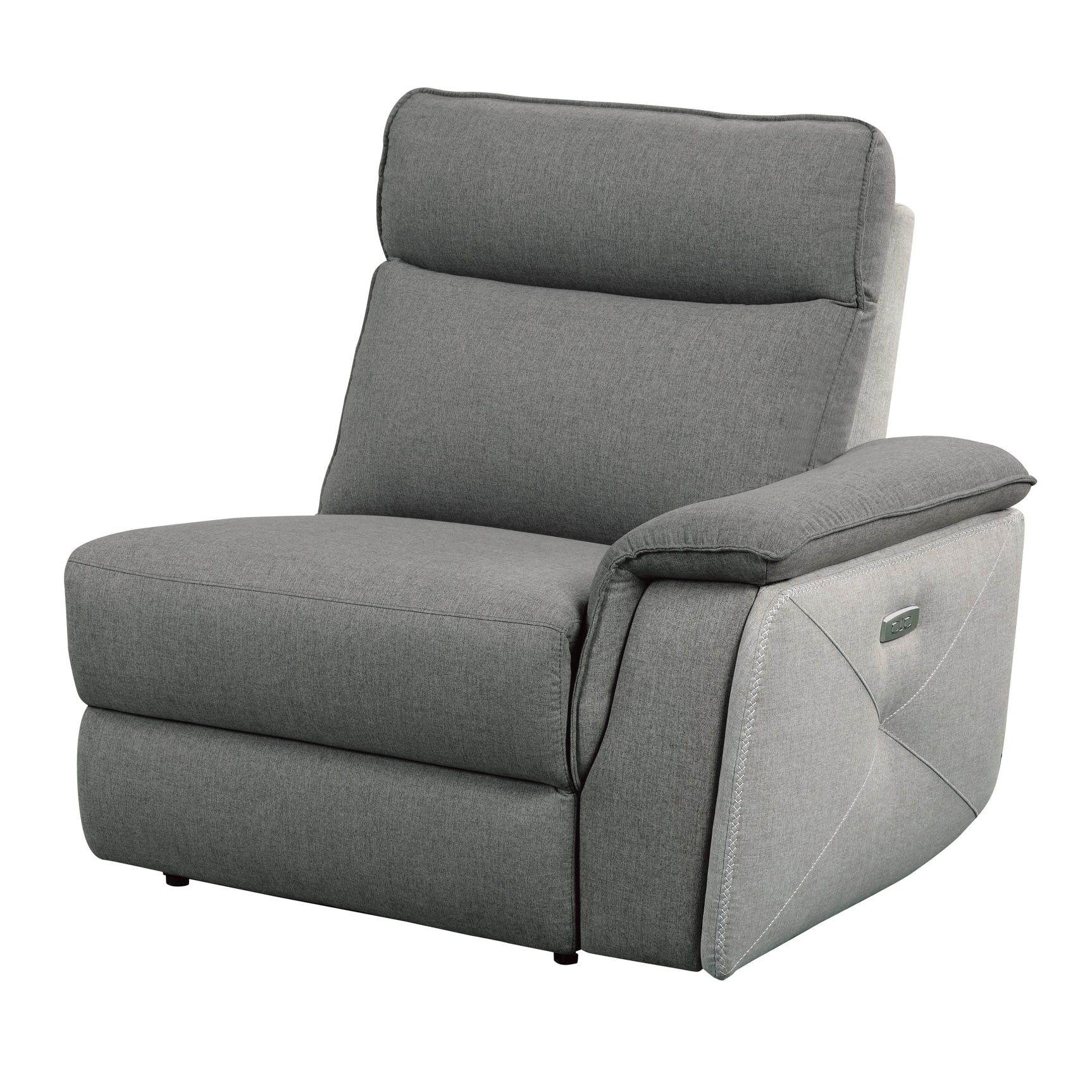 Maroni Gray Power Double Reclining Loveseat w/ Center Console - Ornate Home