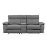 Maroni Gray Power Double Reclining Loveseat w/ Center Console - Ornate Home
