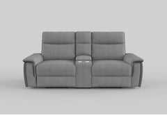 Maroni Gray Power Double Reclining Loveseat w/ Center Console - Ornate Home