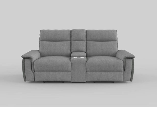Maroni Gray Power Double Reclining Loveseat w/ Center Console - Ornate Home