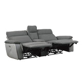 Maroni Gray Power Double Reclining Loveseat w/ Center Console - Ornate Home