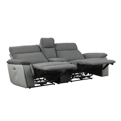 Maroni Gray Power Double Reclining Loveseat w/ Center Console - Ornate Home