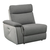 Maroni Gray Power Double Reclining Loveseat w/ Center Console - Ornate Home