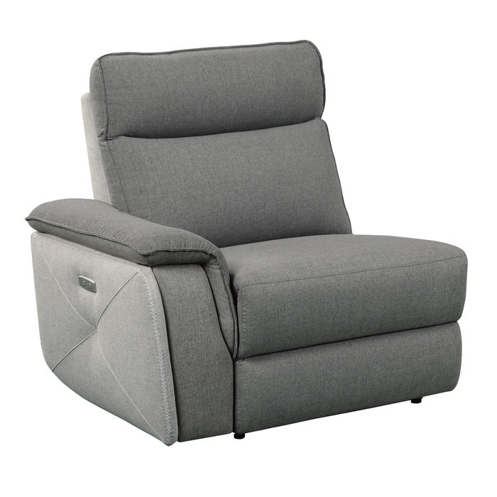 Maroni Gray Power Double Reclining Loveseat w/ Center Console - Ornate Home