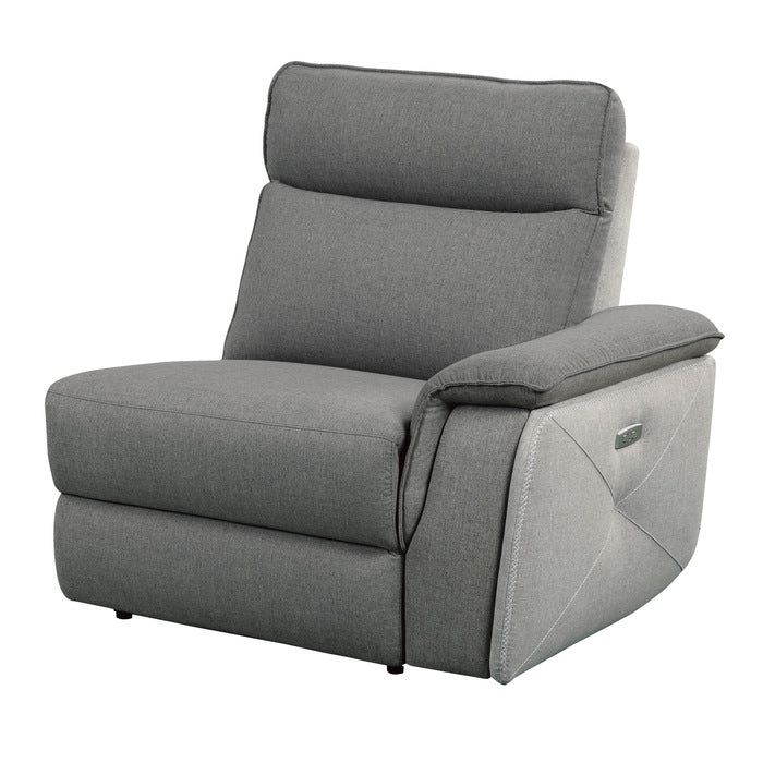Maroni Gray Power Double Reclining Loveseat w/ Center Console - Ornate Home