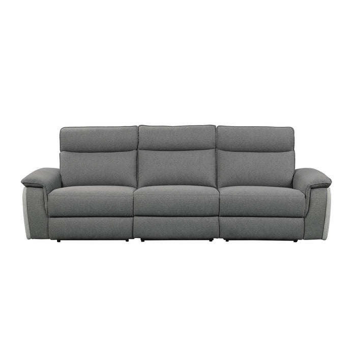 Maroni Gray Power Double Reclining Sofa - Ornate Home