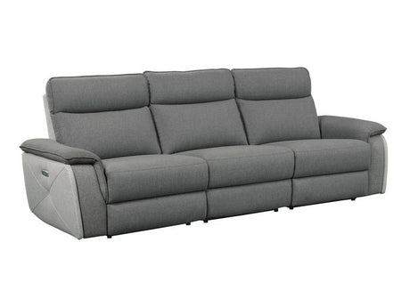 Maroni Gray Power Double Reclining Sofa - Ornate Home