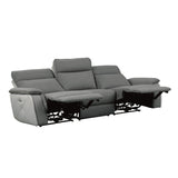 Maroni Gray Power Double Reclining Sofa - Ornate Home