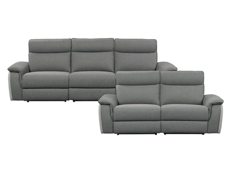 Maroni Gray Power Reclining Sofa and Loveseat - Ornate Home