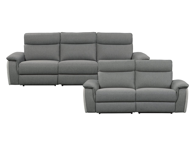 Maroni Gray Power Reclining Sofa and Loveseat - Ornate Home