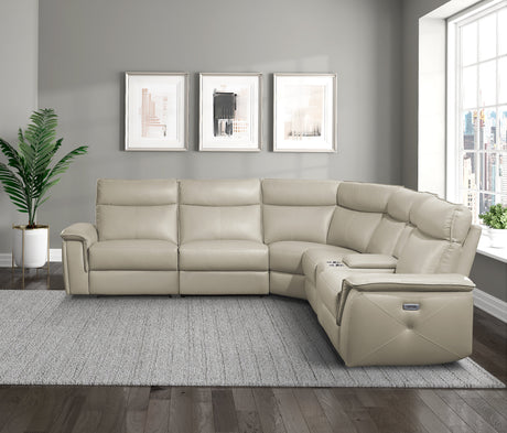 Maroni Taupe 6-Piece Modular Power Reclining Sectional - Ornate Home